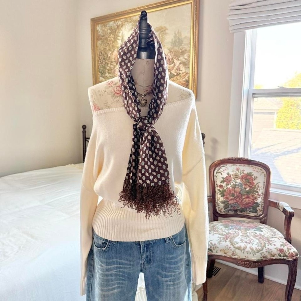 Vintage brown‎ paisley scarf